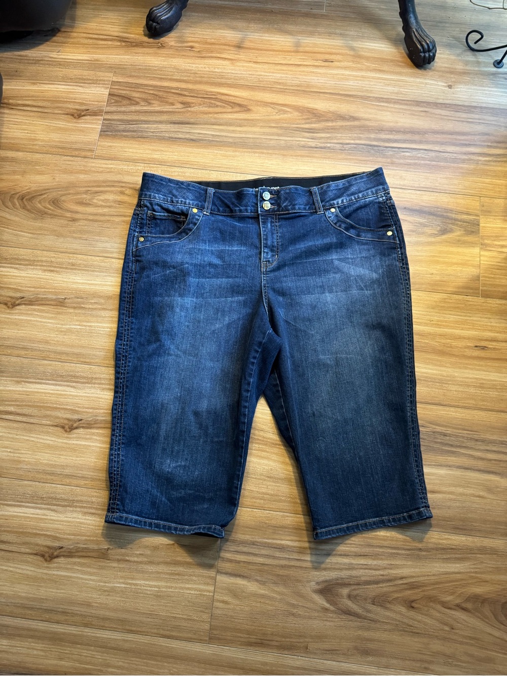 Lane Bryant Dark Blue Denim Bermuda Shorts